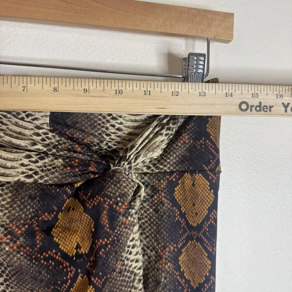 Skims coverup Skirt Womens Small Brown Snake Print Wrap High Waist Midi‎ Stretch
